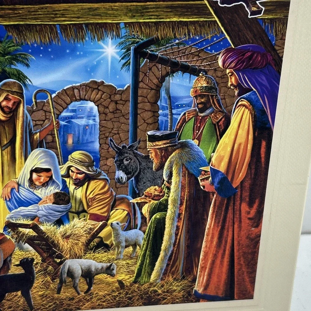 Wentworth Wooden Puzzle Nativity Scene 250 Pc Laser Cut Whimsy Complete Box